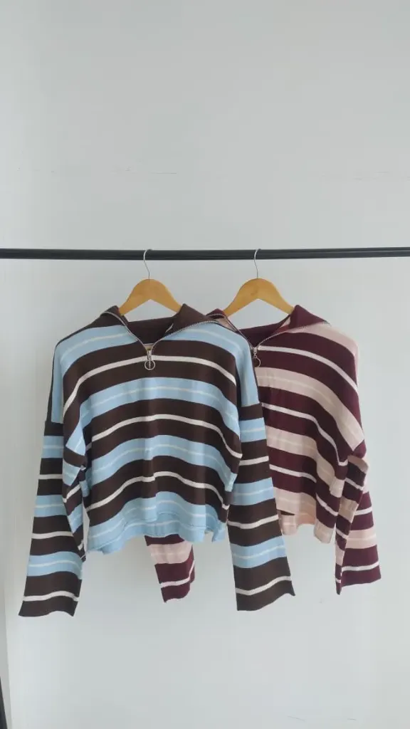 Sweater Carla Rayado Rosa